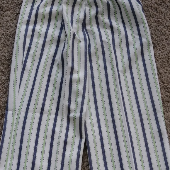 Vintage Glen of Michigan Blue Green Striped Pants - Picture 2 of 6